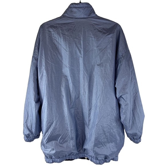 Weather Solutions‎ Mens Size L Navy Blue Reversible Loose Fit Rain Jacket Chore - Picture 8 of 12